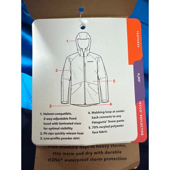 NWT Patagonia Women's Size M Insulated Snowbelle H2no Recco Ski Jacket - Picture 10 of 12